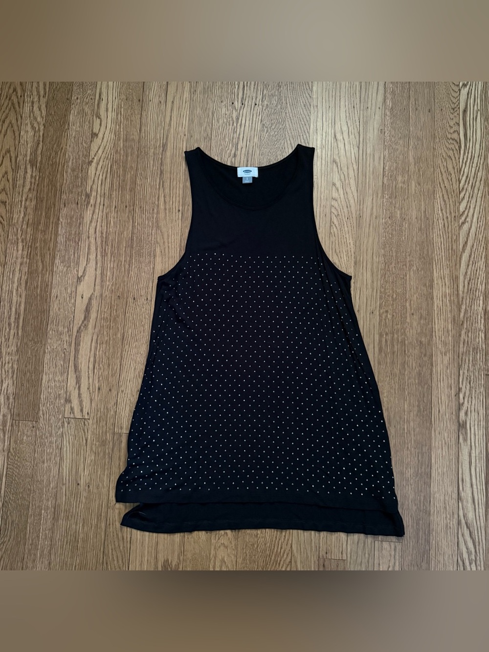Old Navy Black Tank Top with Silver Studs Women’s size LARGE